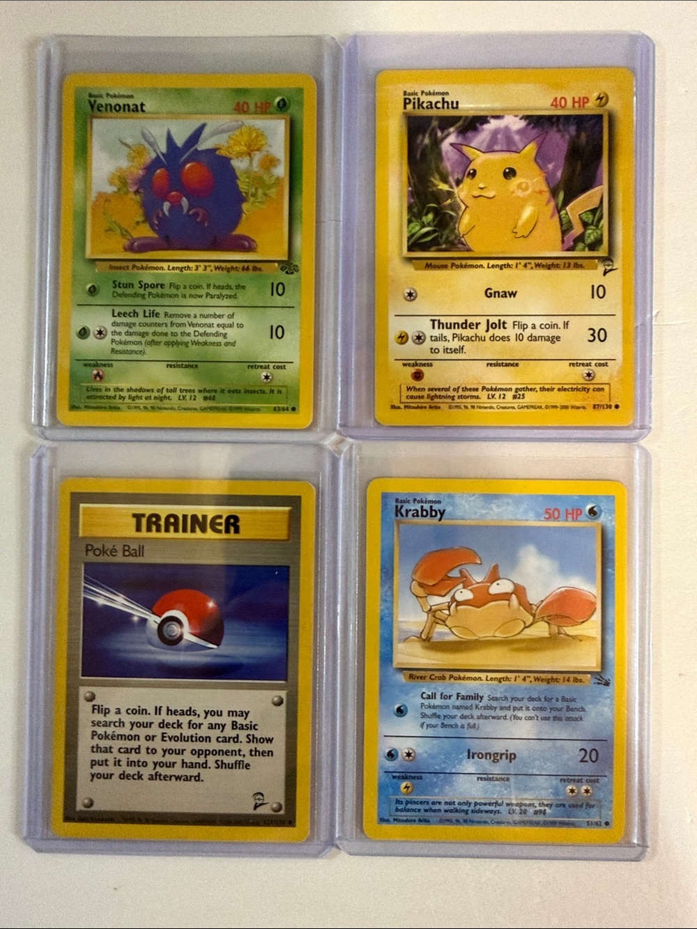 Pokemon Vintage Card Lot - Yellow Green Blue Purple